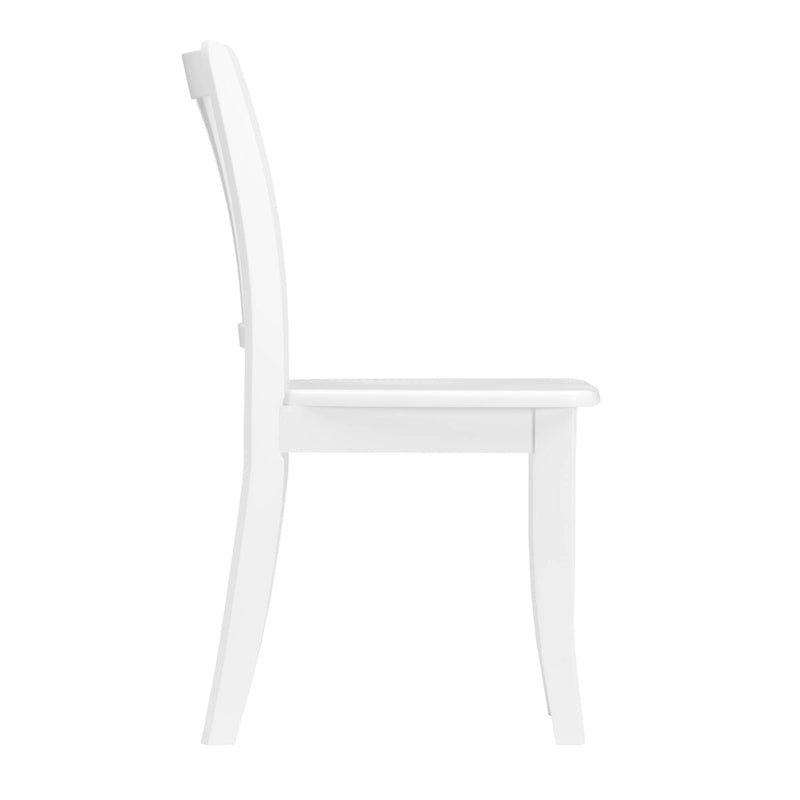 Set of 2 Dillon White Solid Wood Dining Chairs