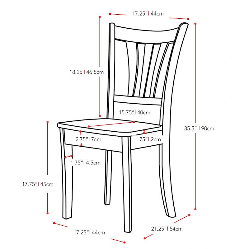 Set of 2 Dillon White Solid Wood Dining Chairs