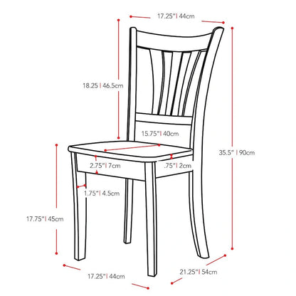 Set of 2 Dillon White Solid Wood Dining Chairs