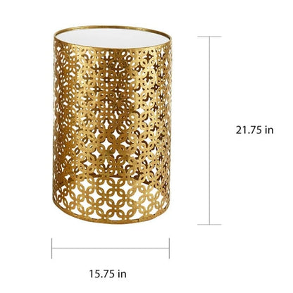 Set of Two Round Gold Nesting Tables
