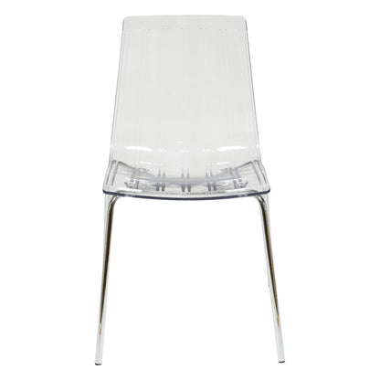 Ralph Acrylic Plastic Dining Chair Chrome Metal Legs Modern Transparent Accent Side Chair for Dining Room & Kitchen