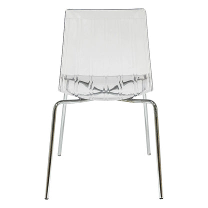 Ralph Acrylic Plastic Dining Chair Chrome Metal Legs Modern Transparent Accent Side Chair for Dining Room & Kitchen