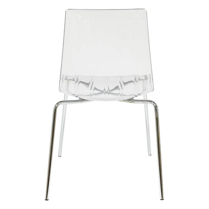 Ralph Acrylic Plastic Dining Chair Chrome Metal Legs Modern Transparent Accent Side Chair for Dining Room & Kitchen