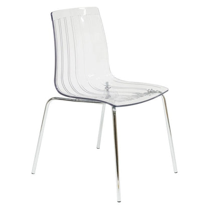 Ralph Acrylic Plastic Dining Chair Chrome Metal Legs Modern Transparent Accent Side Chair for Dining Room & Kitchen