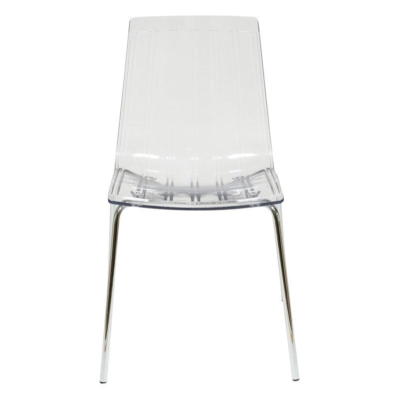 Ralph Acrylic Plastic Dining Chair Chrome Metal Legs Modern Transparent Accent Side Chair for Dining Room & Kitchen