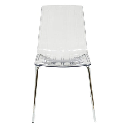 Ralph Acrylic Plastic Dining Chair Chrome Metal Legs Modern Transparent Accent Side Chair for Dining Room & Kitchen