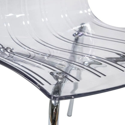 Ralph Acrylic Plastic Dining Chair Chrome Metal Legs Modern Transparent Accent Side Chair for Dining Room & Kitchen