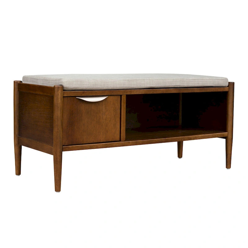 INK+IVY Arcadia Accent Bench with Storage and Upholstered Cushion - 42W x 17D x 19.5H