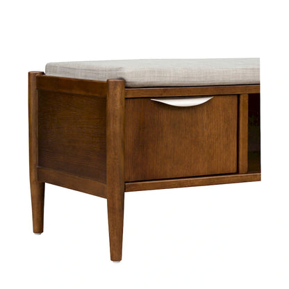 INK+IVY Arcadia Accent Bench with Storage and Upholstered Cushion - 42W x 17D x 19.5H