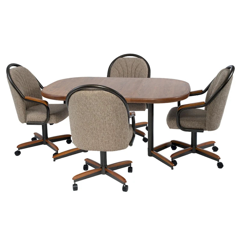 Casual Dining Barell Swivel and Tilt Rolling Dining Chair - 38Hx221/2Wx22D - 38Hx24Wx22D