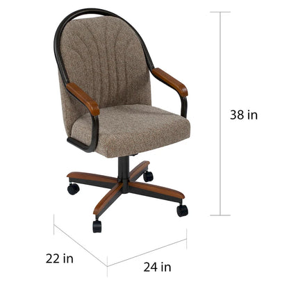 Casual Dining Barell Swivel and Tilt Rolling Dining Chair - 38Hx221/2Wx22D - 38Hx24Wx22D