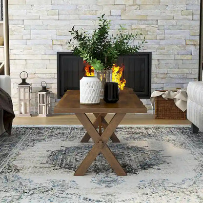 Mav Transitional Walnut 47-inch Solid Wood Coffee Table by Furniture of America