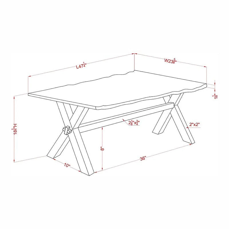Mav Transitional Walnut 47-inch Solid Wood Coffee Table by Furniture of America