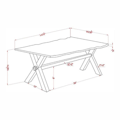 Mav Transitional Walnut 47-inch Solid Wood Coffee Table by Furniture of America