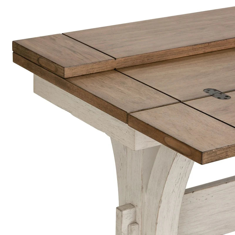 Farmhouse Reimagined Antique White Flip Lid Sofa Table