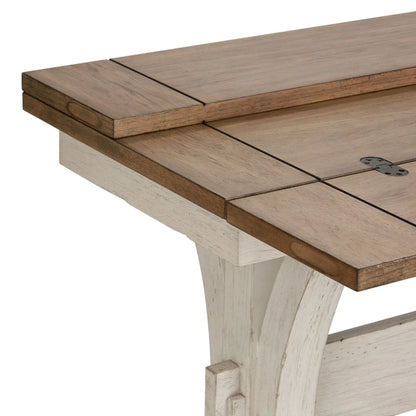 Farmhouse Reimagined Antique White Flip Lid Sofa Table