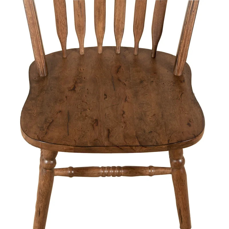 Carolina Crossing Antique Honey Distressed 5 Piece Pedestal Table Set