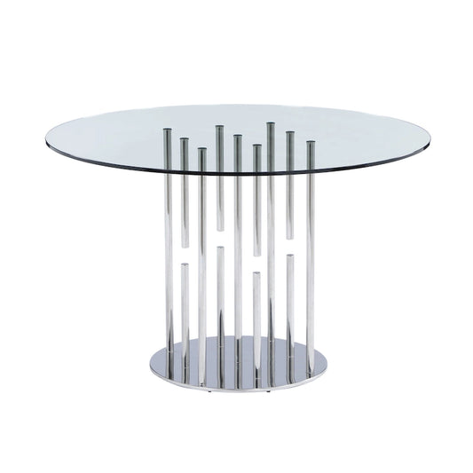 Somette 8511 Round glass dining table - Grey