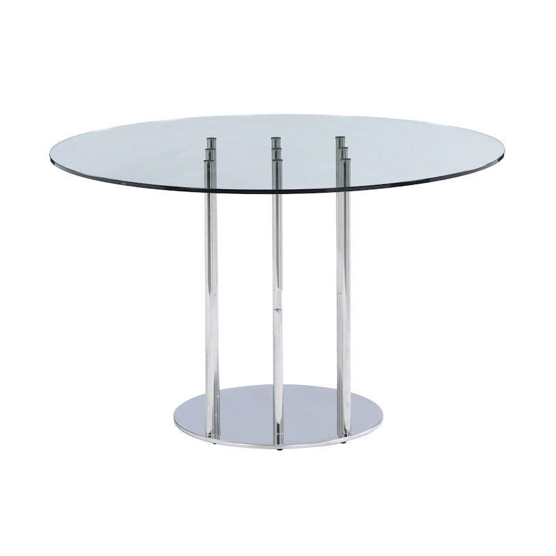 Somette 8511 Round glass dining table - Grey