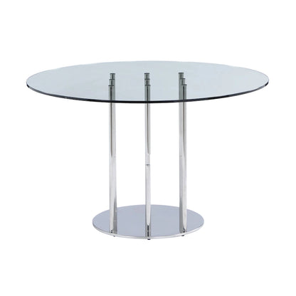 Somette 8511 Round glass dining table - Grey