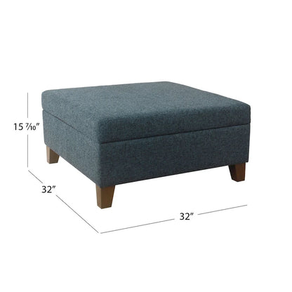 HomePop Luxury 32 Square Storage Ottoman