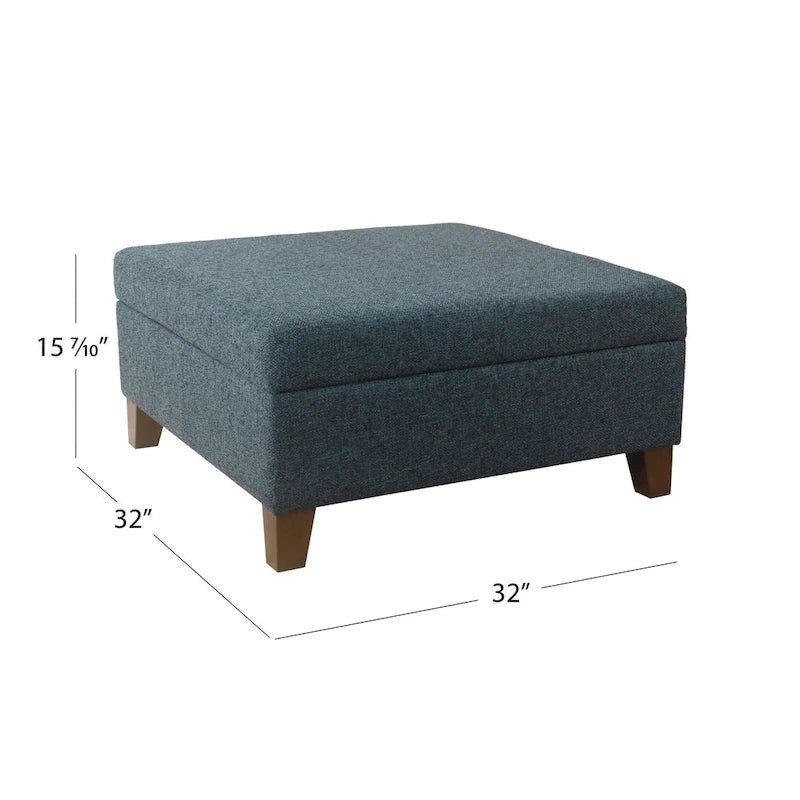HomePop Luxury 32 Square Storage Ottoman