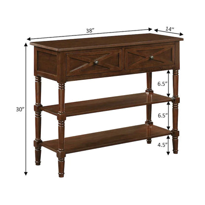 Convenience Concepts Country Oxford 2 Drawer Console Table with Shelves