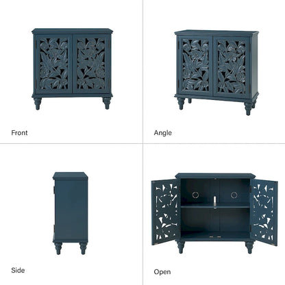 Alban Traditional 32Tall 2 Hollow Door Accent Cabinet with LED light Set of 2 by HULALA HOME