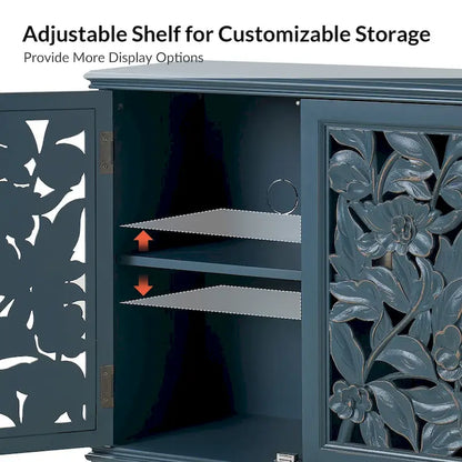 Alban Traditional 32Tall 2 Hollow Door Accent Cabinet with LED light Set of 2 by HULALA HOME