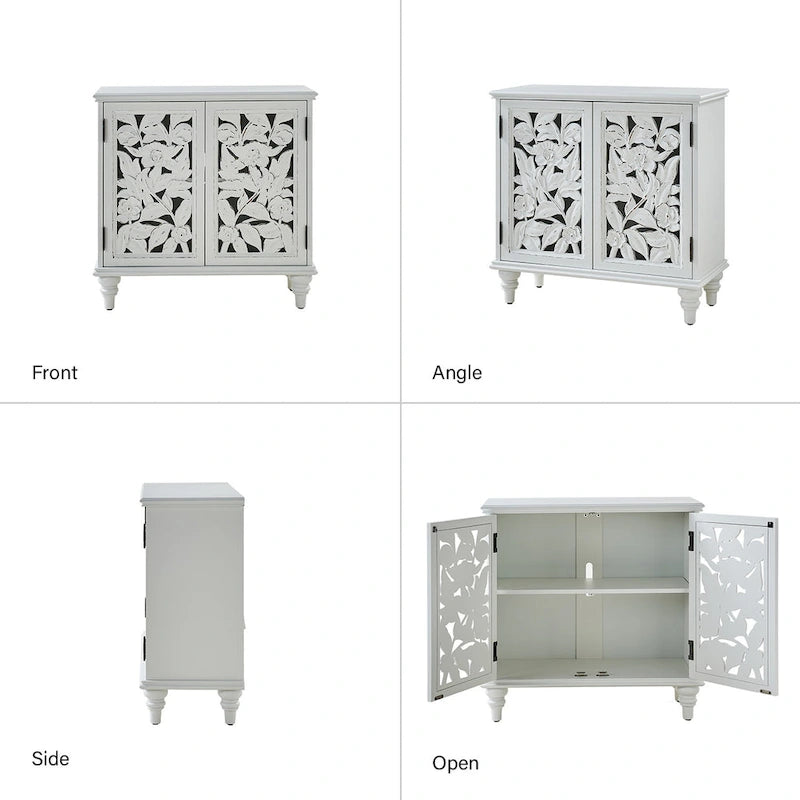 Alban Traditional 32Tall 2 Hollow Door Accent Cabinet with LED light Set of 2 by HULALA HOME