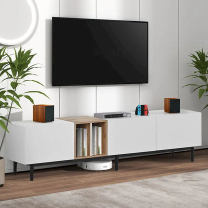 Modern TV Stand for 80 TV with 3 Doors, Media Console Table, Entertainment Center with Large Storage Cabinet for Living Room