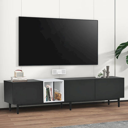 Modern TV Stand for 80 TV with 3 Doors, Media Console Table, Entertainment Center with Large Storage Cabinet for Living Room