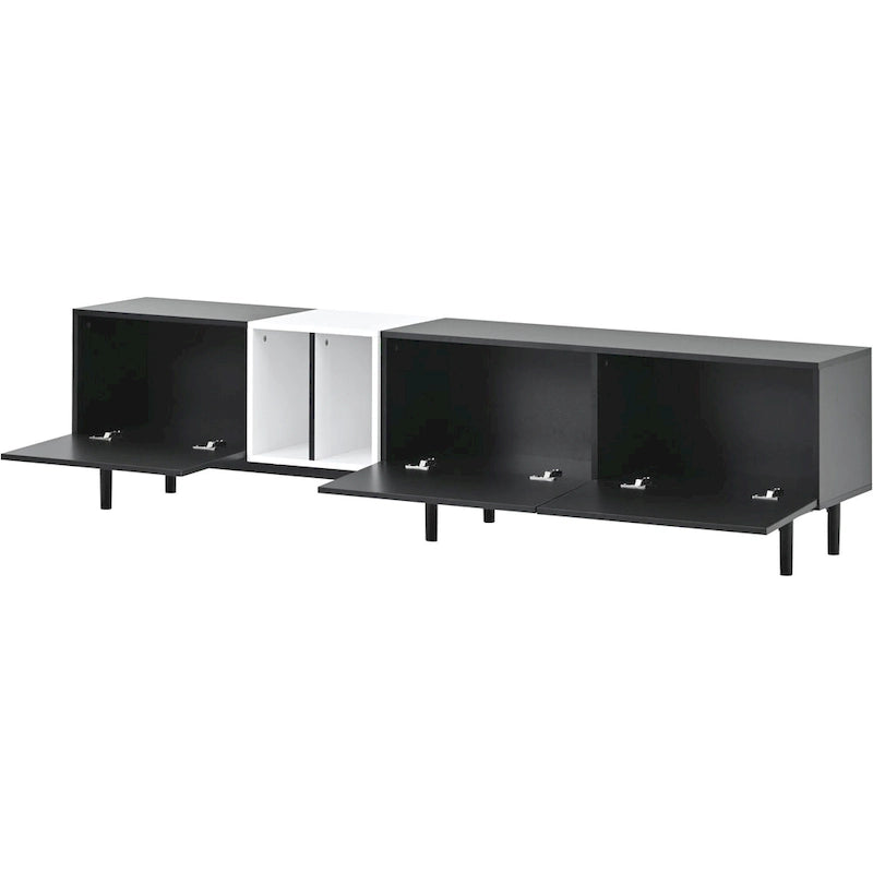Modern TV Stand for 80 TV with 3 Doors, Media Console Table, Entertainment Center with Large Storage Cabinet for Living Room