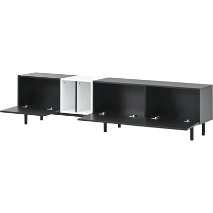 Modern TV Stand for 80 TV with 3 Doors, Media Console Table, Entertainment Center with Large Storage Cabinet for Living Room