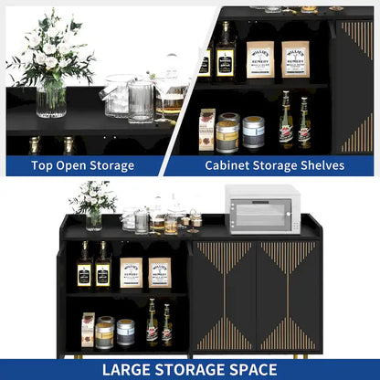 Moasis 55 Kitchen Buffet Cabinet with Storage Sideboard Buffet Table with Doors