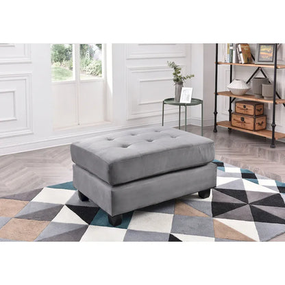 Microsuede Tufted Ottoman