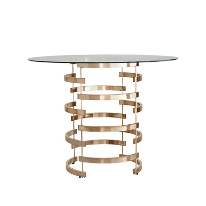 Nova Round Glass Top Vortex Iron Base Counter Height Table by iNSPIRE Q Bold