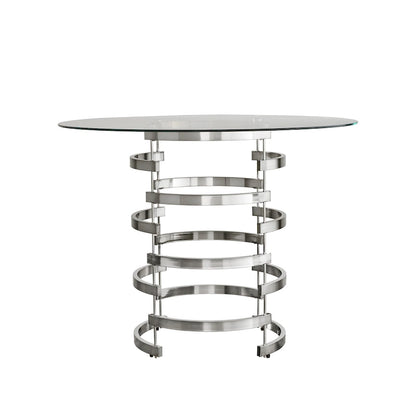 Nova Round Glass Top Vortex Iron Base Counter Height Table by iNSPIRE Q Bold