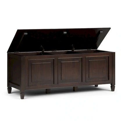 WYNDENHALL Hampshire SOLID WOOD 51 inch Wide Traditional Storage Bench Trunk - 51 W x 18 D x 20.75 H