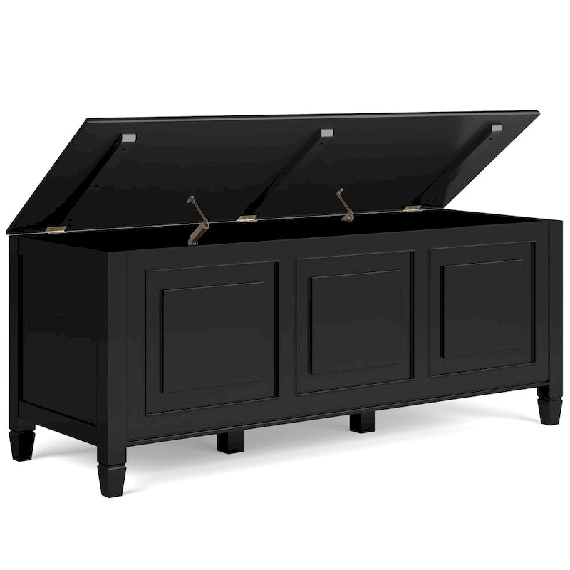 WYNDENHALL Hampshire SOLID WOOD 51 inch Wide Traditional Storage Bench Trunk - 51 W x 18 D x 20.75 H