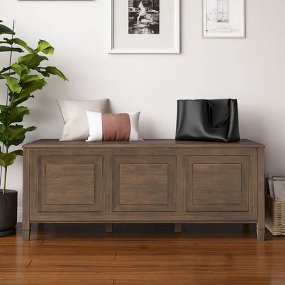 WYNDENHALL Hampshire SOLID WOOD 51 inch Wide Traditional Storage Bench Trunk - 51 W x 18 D x 20.75 H