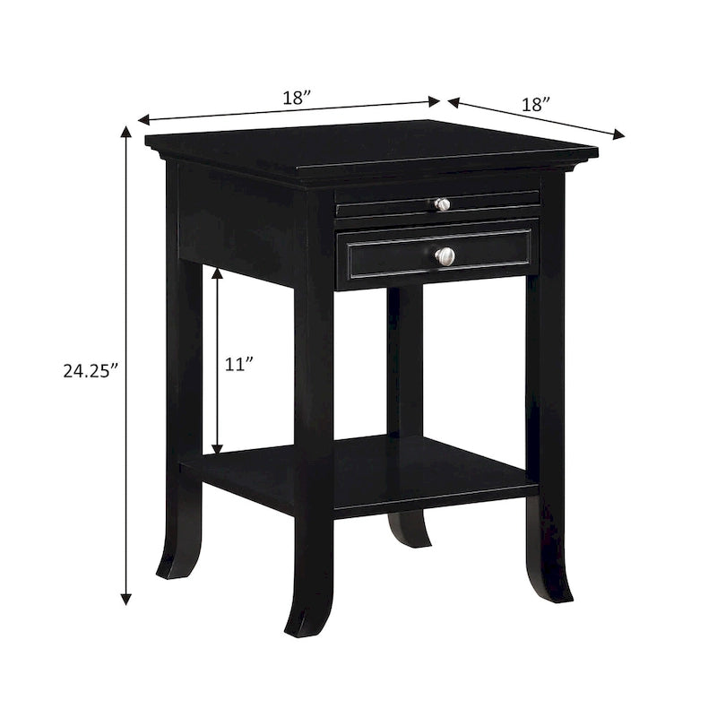 American Heritage Logan 1 Drawer End Table with Charging Station and Pull-Out Shelf
