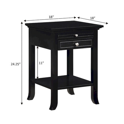 American Heritage Logan 1 Drawer End Table with Charging Station and Pull-Out Shelf