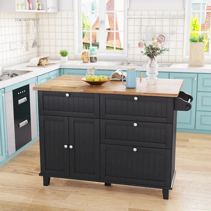 Farmhouse Kitchen Island Set with Drop Leaf