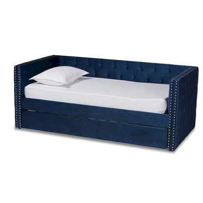 Larkin Modern Velvet Fabric Upholstered Daybed with Trundle