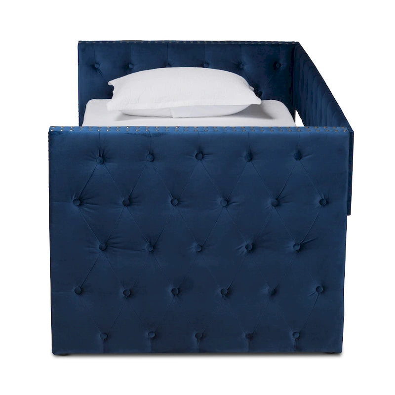 Larkin Modern Velvet Fabric Upholstered Daybed with Trundle