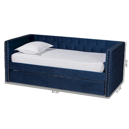 Larkin Modern Velvet Fabric Upholstered Daybed with Trundle