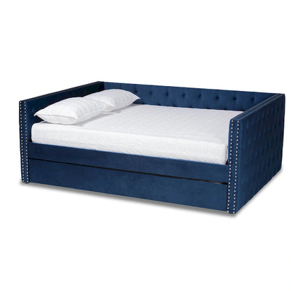 Larkin Modern Velvet Fabric Upholstered Daybed with Trundle