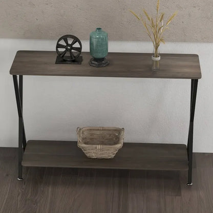 33.5 Narrow Sofa Table with Storage Shelf