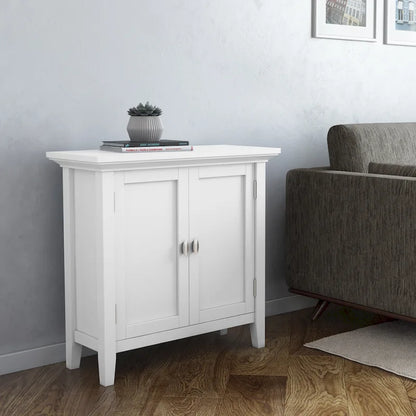 WYNDENHALL Mansfield SOLID WOOD 32 inch Wide Transitional Low Storage Cabinet - 32w x 14d x 31h
